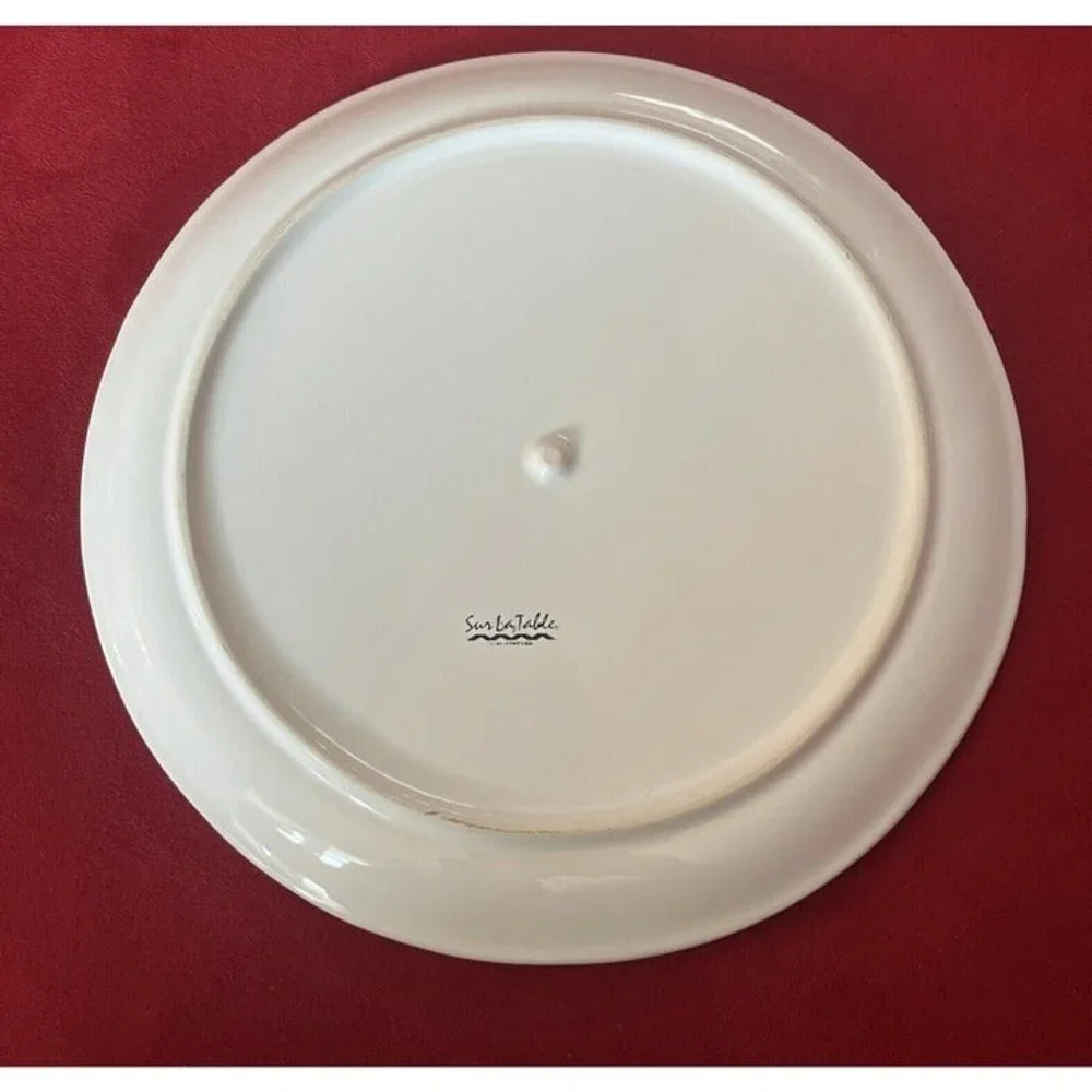 Vintage Sur La Table Portugal Divided Plate White 10” Porcelain Heavy Rare Nice